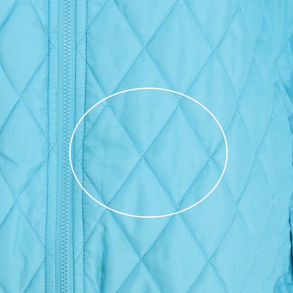 VINTAGE Y2K NIKE Quilted Zip-Up Bomber Jacket Aqua Blue Size L - Picture 10 of 13